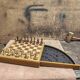 Jeu d'échecs en bois noble vintage 