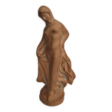 Draped Tanagra after Alexandre Bigot, Terracotta statuette, 20 cm