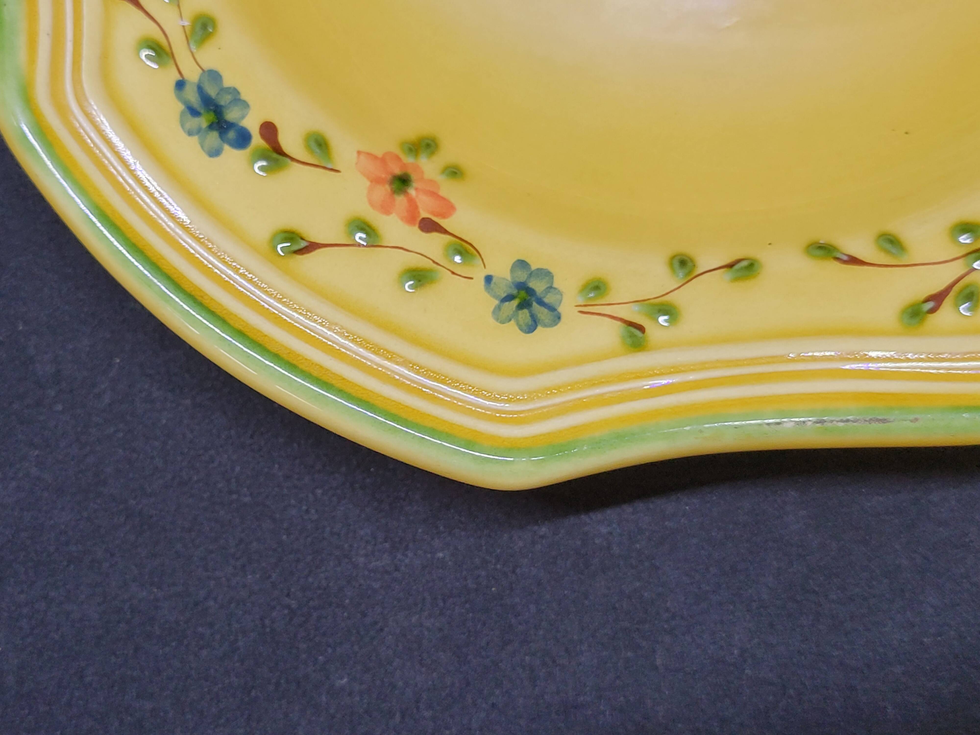 Provençal earthenware by Poet Laval France Vintage Deep Plate