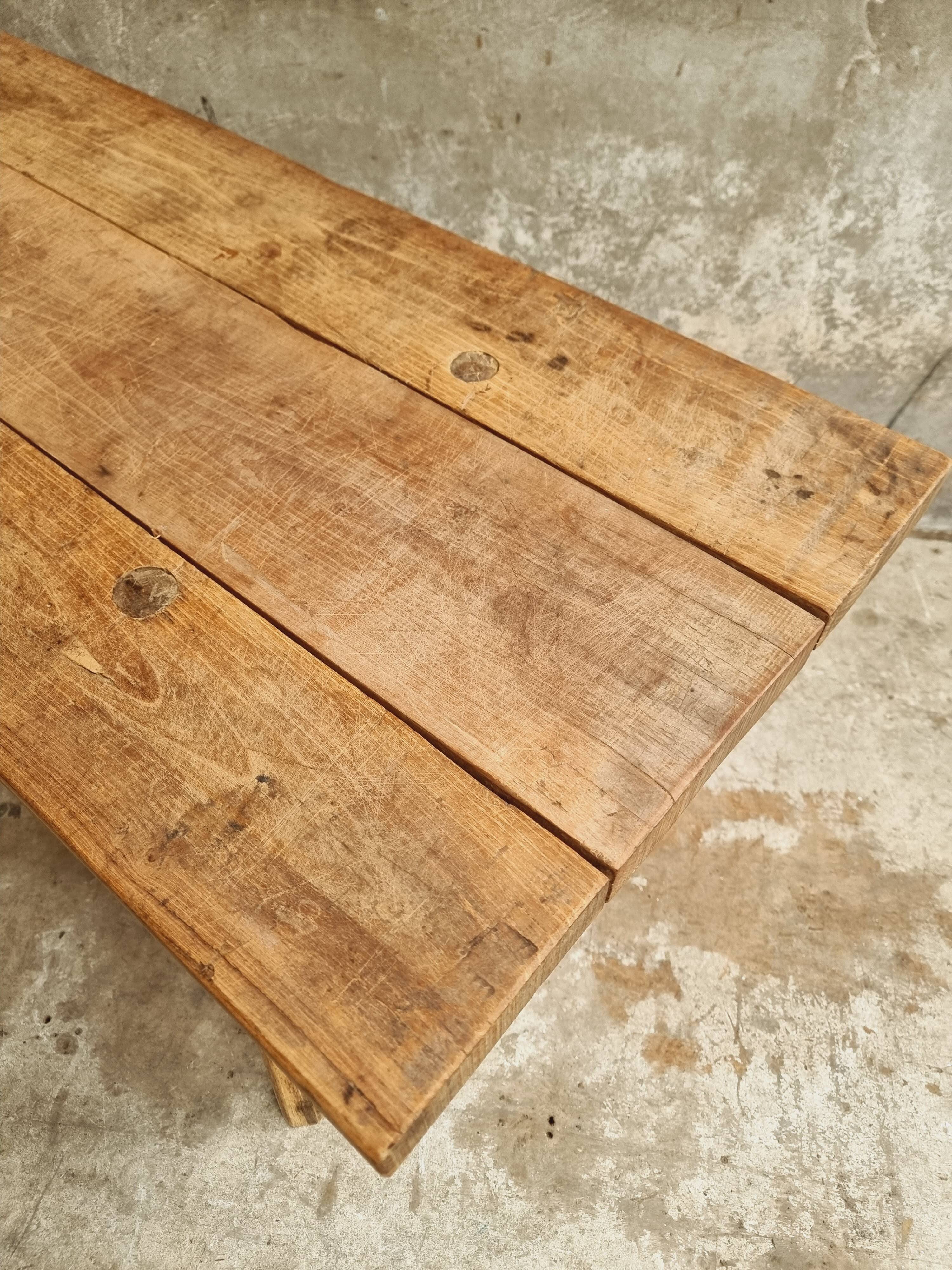 Antique butcher's table, work table, dining table, side table, oak