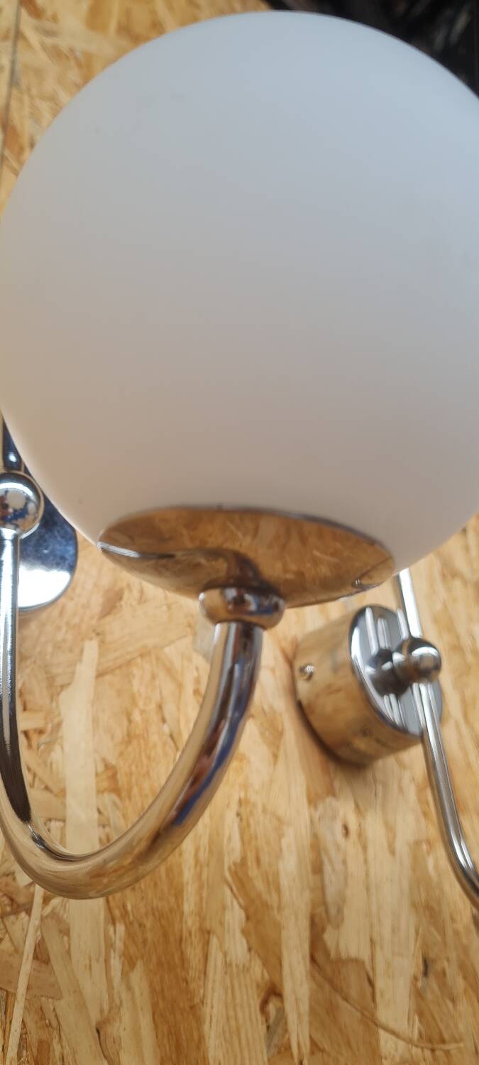 Pair of ball and chrome wall lights
