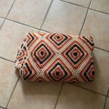 Orange and brown crochet throw