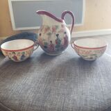Pot a lait et 2 tasses porcelaine fine japonaise