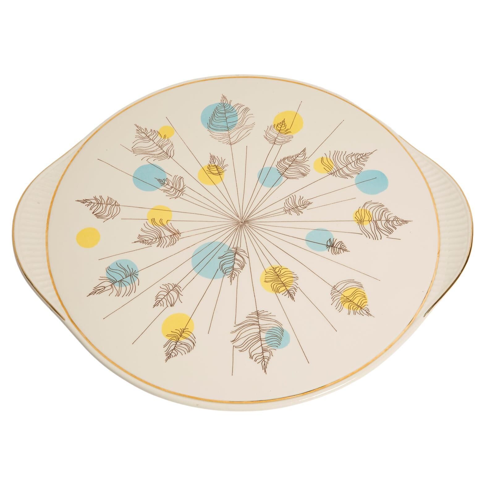 Vintage decorative plate with flowers, mid-century, Germany, 1970s.
