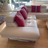 White leather sofa