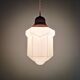 Art Deco Skyscraper Pendant in white opaline, 1920-30