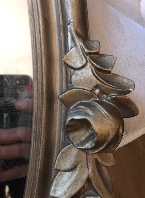 Old golden oval mirror 79x48cm