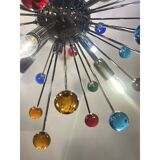 Contemporary Multicolor “Star” Glass Sputnik Gold Chandelier