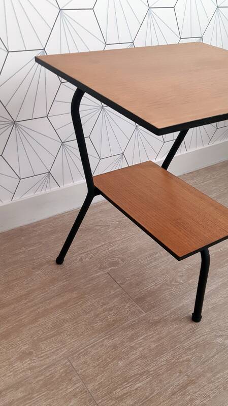 1960s modernist side table – tubular structure & double top