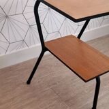 1960s modernist side table – tubular structure & double top