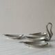 Set of 4 silver-plated swan bowls