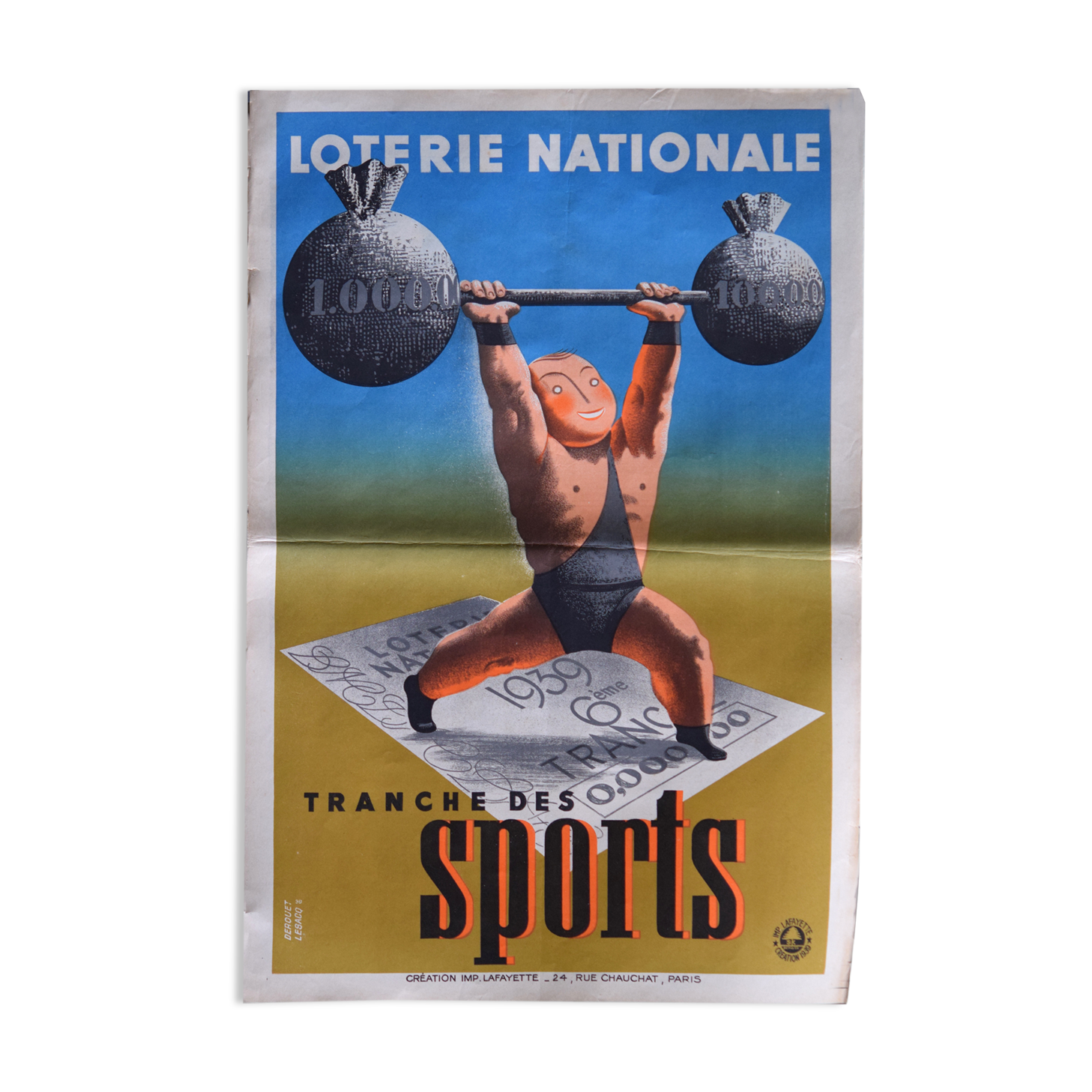 1939 National Lottery Poster "Sports Slice"