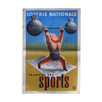1939 National Lottery Poster "Sports Slice"
