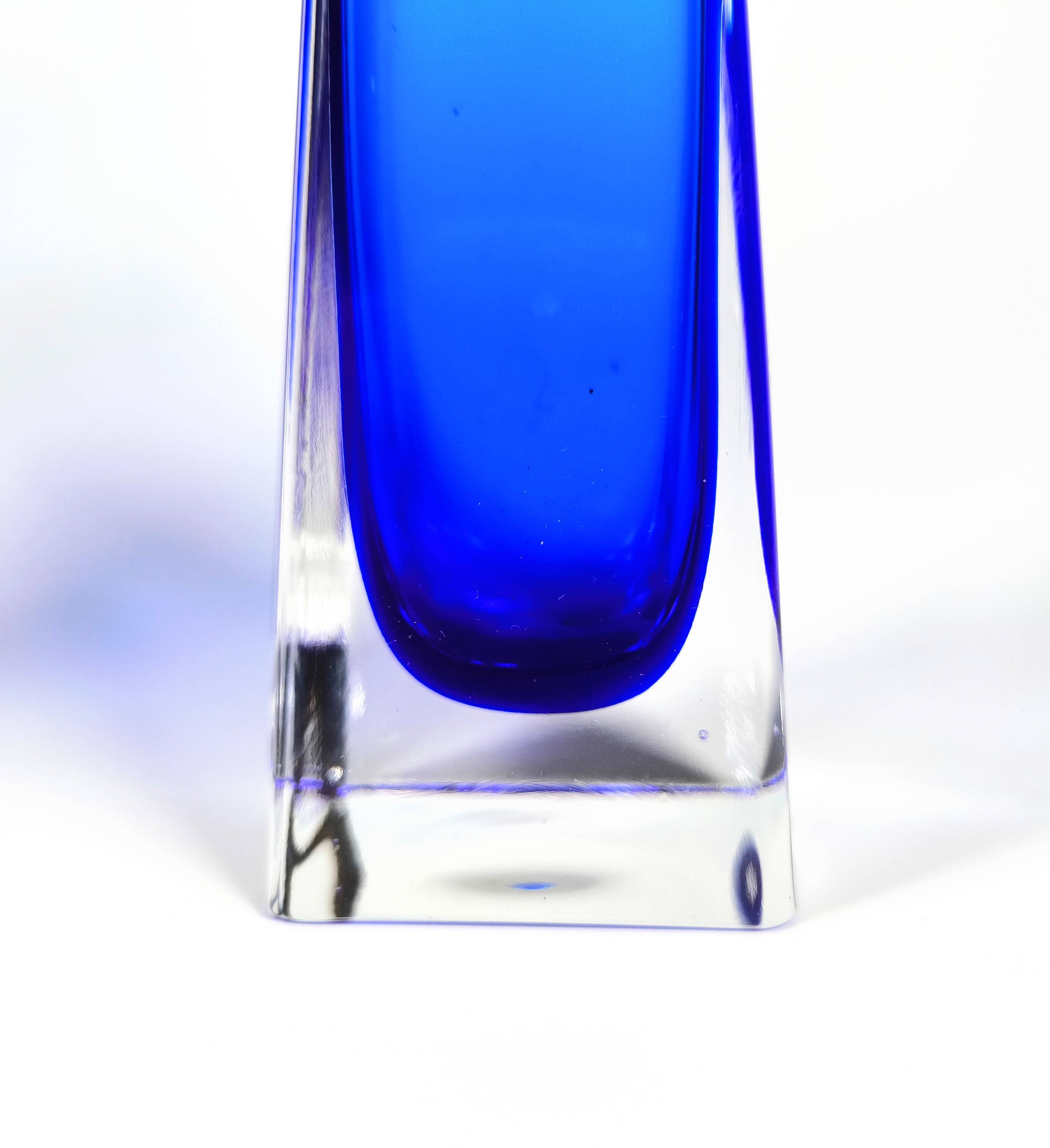 Murano Crystal Jarrones Sommerso Azul Cobalto