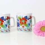 pair of Kiln Craft mugs, English pottery, Staffordshire, Made in England, vintage