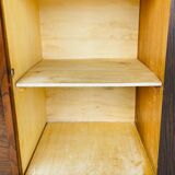 Large vintage chest of drawers with four drawers and one door in oak, circa 1960s