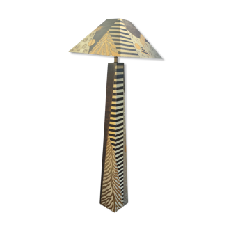 Floor lamp in lacquered wood style decorative arts around 1980