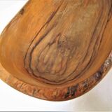 Large fruit cup in vintage carved solid walnut