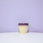 vintage cream & purple flowerpot