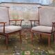 Pair of vintage fan armchairs from the 60s, Baumann edition.