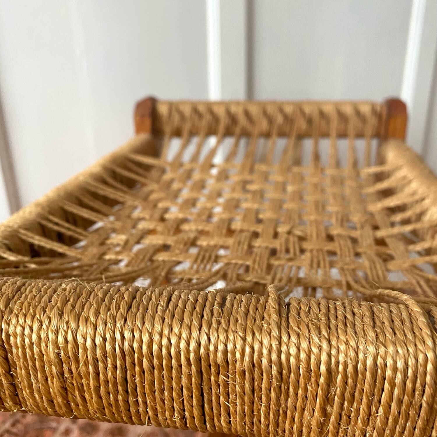 1960s woven seat stool