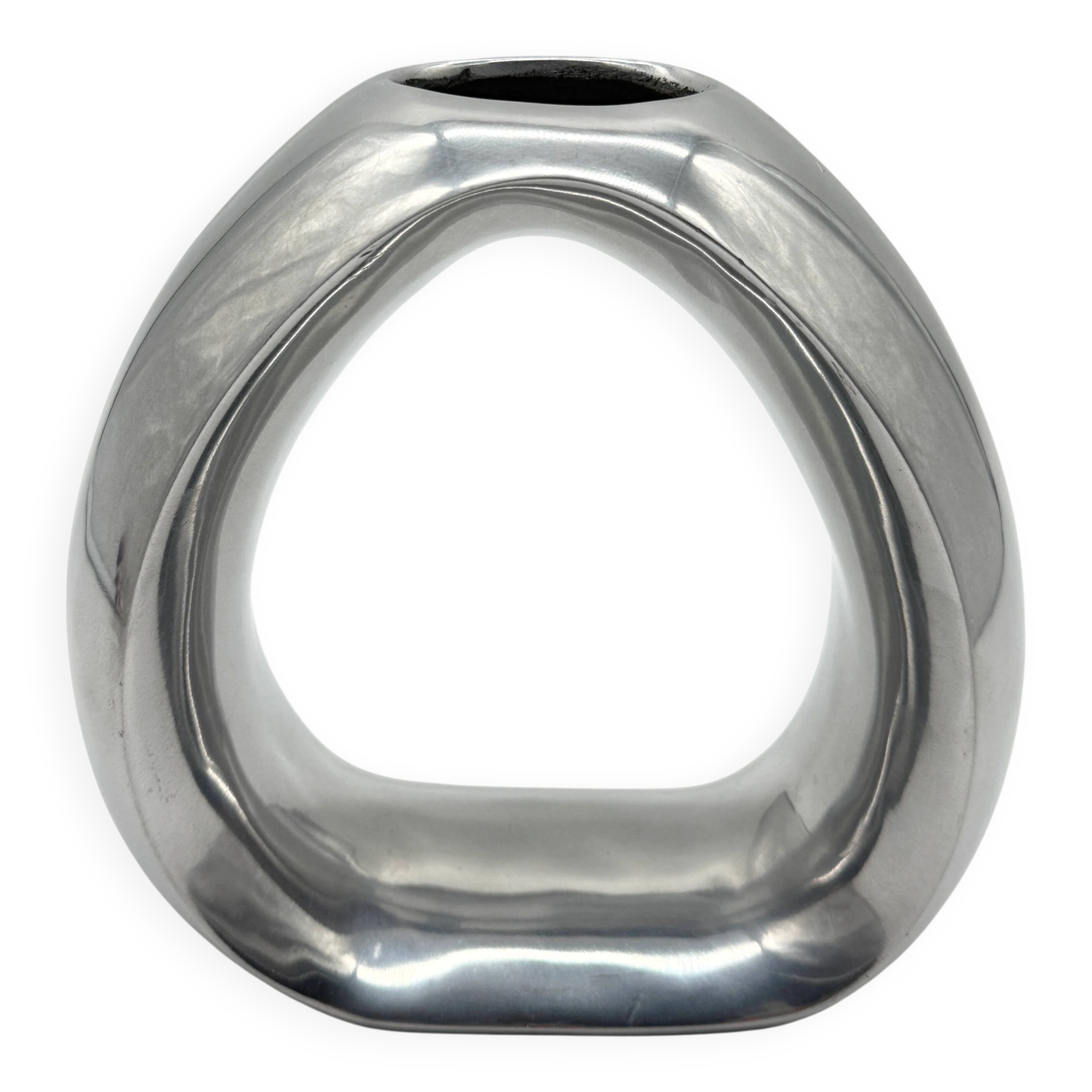 Biomorphic vase in cast aluminium, 1970s