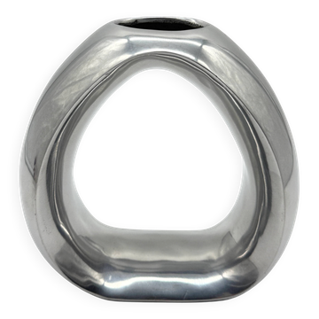 Biomorphic vase in cast aluminium, 1970s