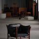 "Lounge chair 'Ilona' by Arne Norell in stained beech and leather, mid-20th century."