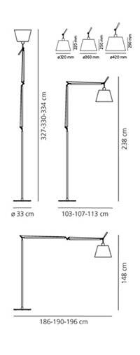 Artemide Tolomeo Mega aluminum floor lamp