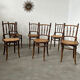 Lot 6 old vintage wooden bistro chairs brand Fischel early 20th century