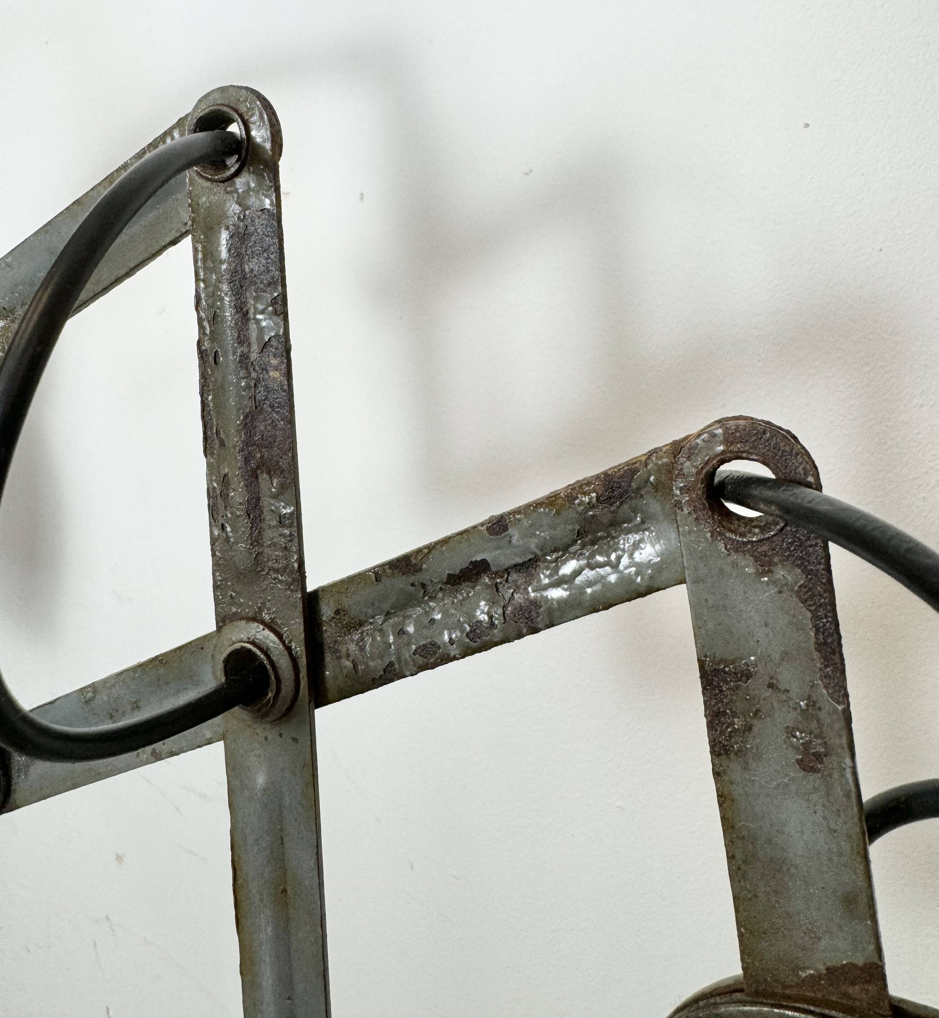 Grey Industrial Scissor Wall Lamp from Elektroinstala, 1960s