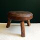 Tabouret tripode de ferme en bois