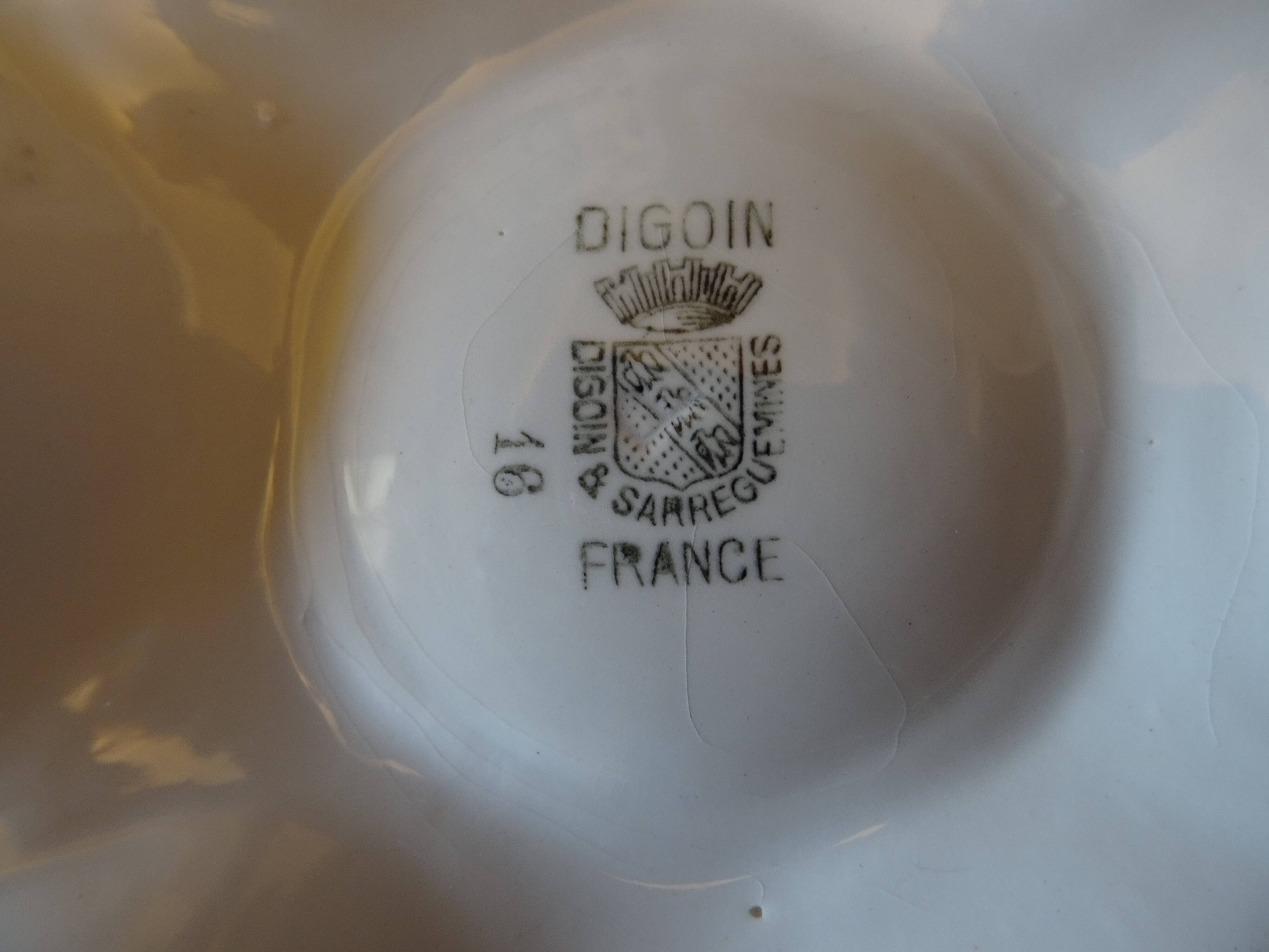 Set of 4 oyster plates Sarreguemines