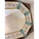 Venetian Octagonal Wall Mirror Hand-Carved in Murano Glass with Light Blue Finish