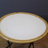 Living room in rattan and black lacquered iron by Rohe Noordwole circa 1950