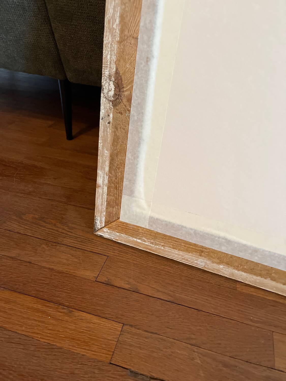 Gilded mirror with antique wood and stucco frame