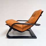 Reupholstered cognac coloured lounge chair, 1960s