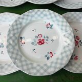Six antique flat plates from Digoin Sarreguemines.