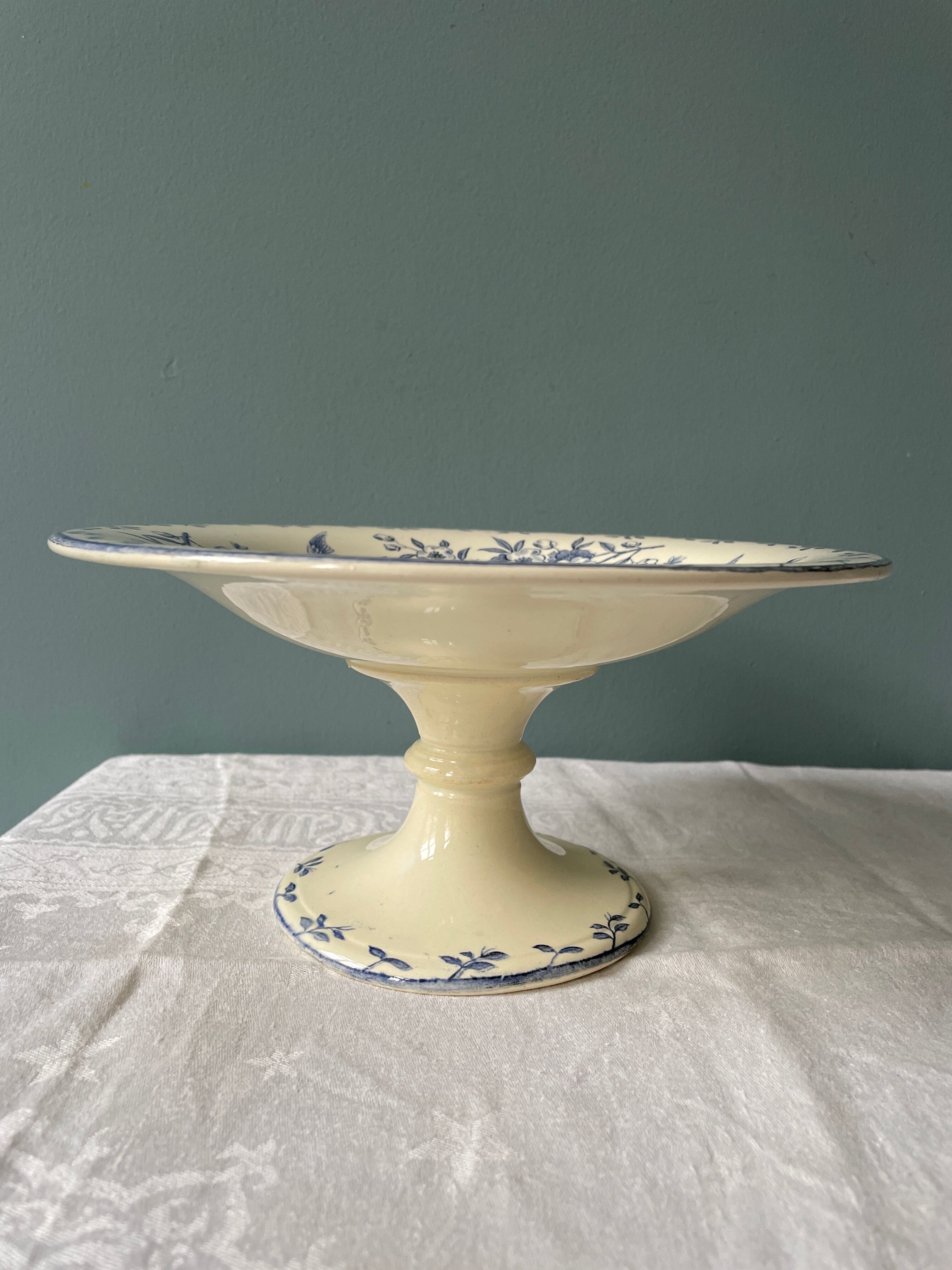 Compotier on pedestal XIXth Terre de Fer L. Chanut Paris