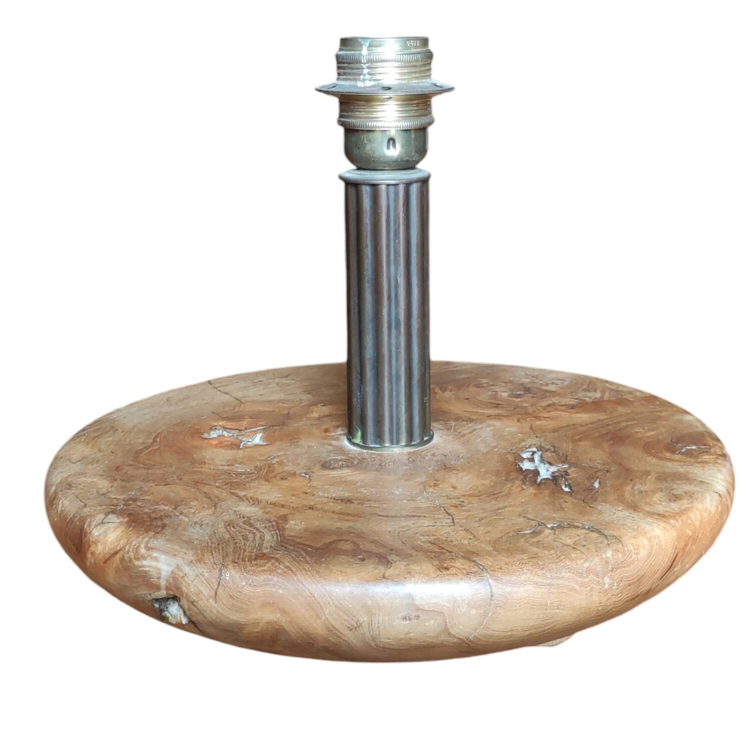 Old vintage solid wood lamp base