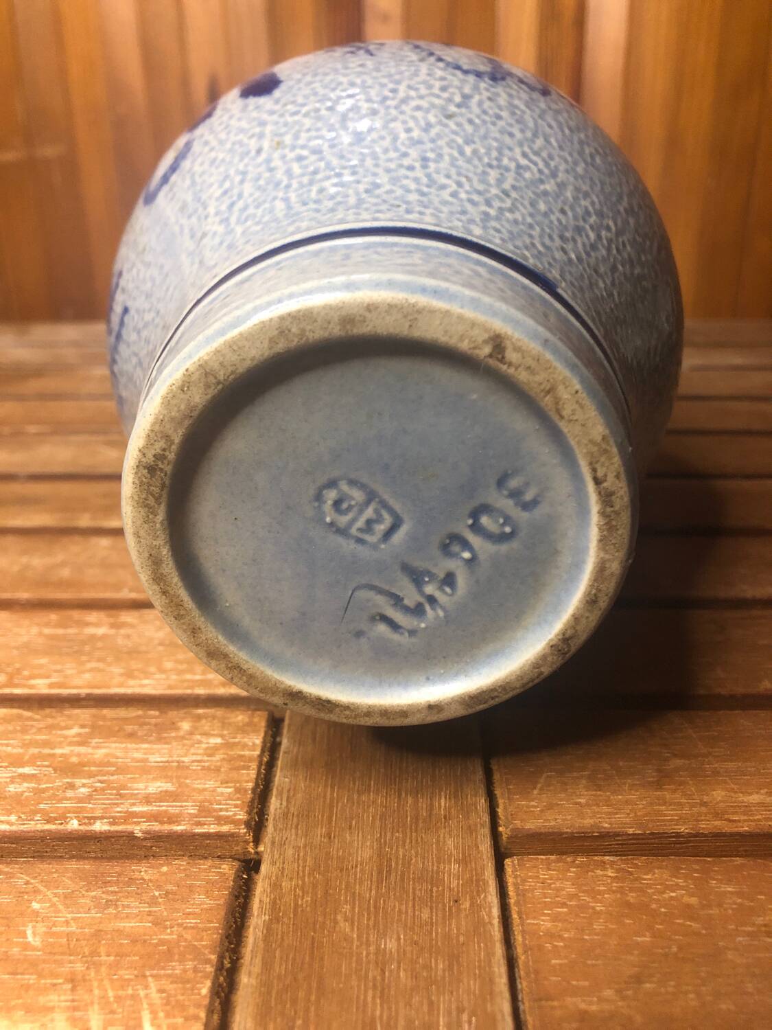 Old Blue Ceramic Pitcher Vintage Blue Decor