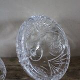 Cut glass sugar bowl on a stand