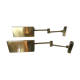 Pair of adjustable brass wall lamps after koch & lowy