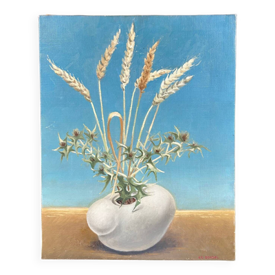 Tableau épis de blé et chardons