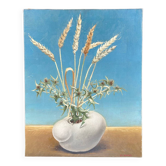 Wheat ears and thistles painting