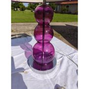 Lampe vintage en chrome et verre de couleur
