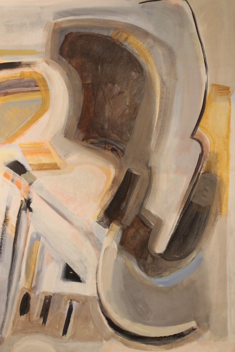 Large abstract oil on canvas dated 1969 - Henri Larriere (1935-2024)