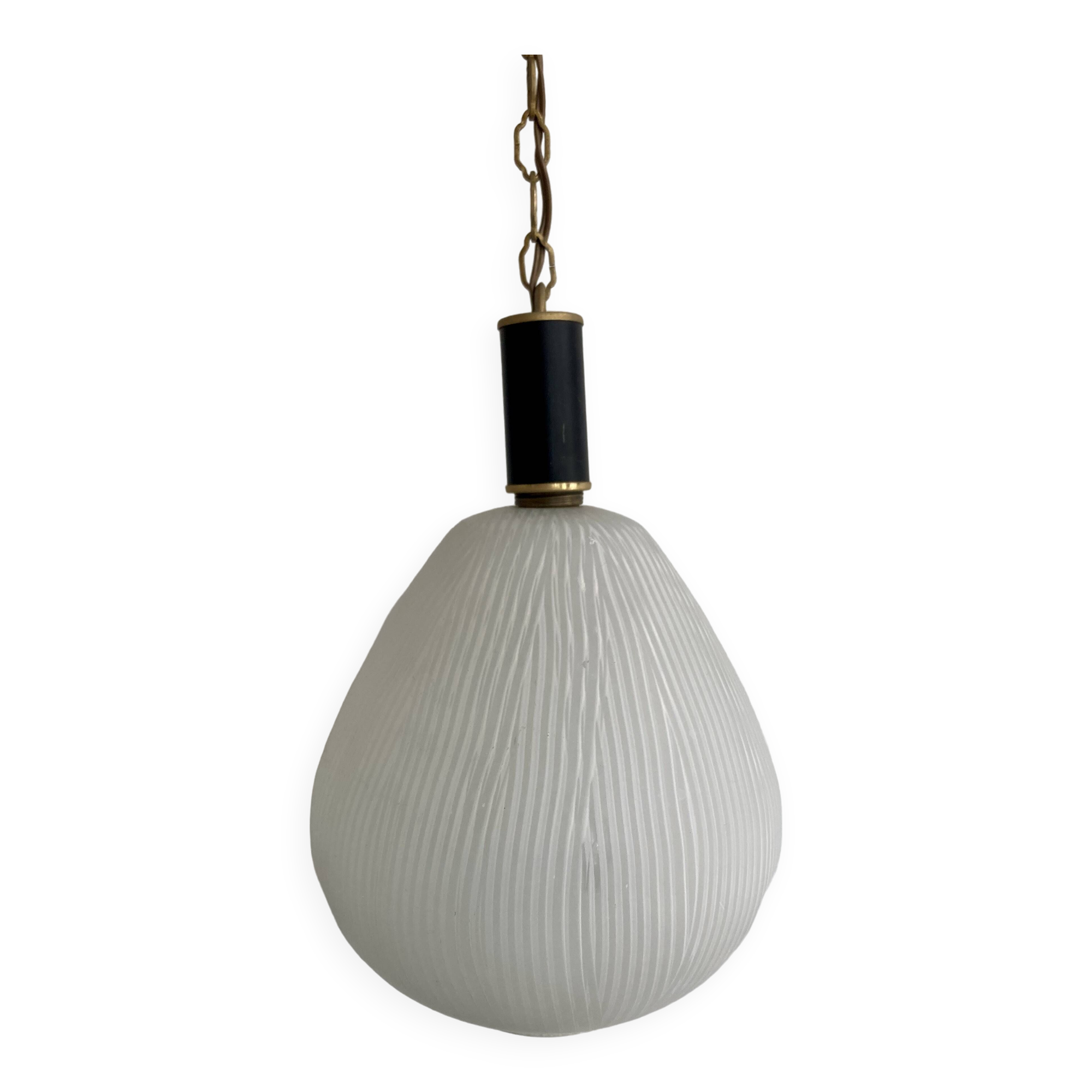1950s glass globe pendant light