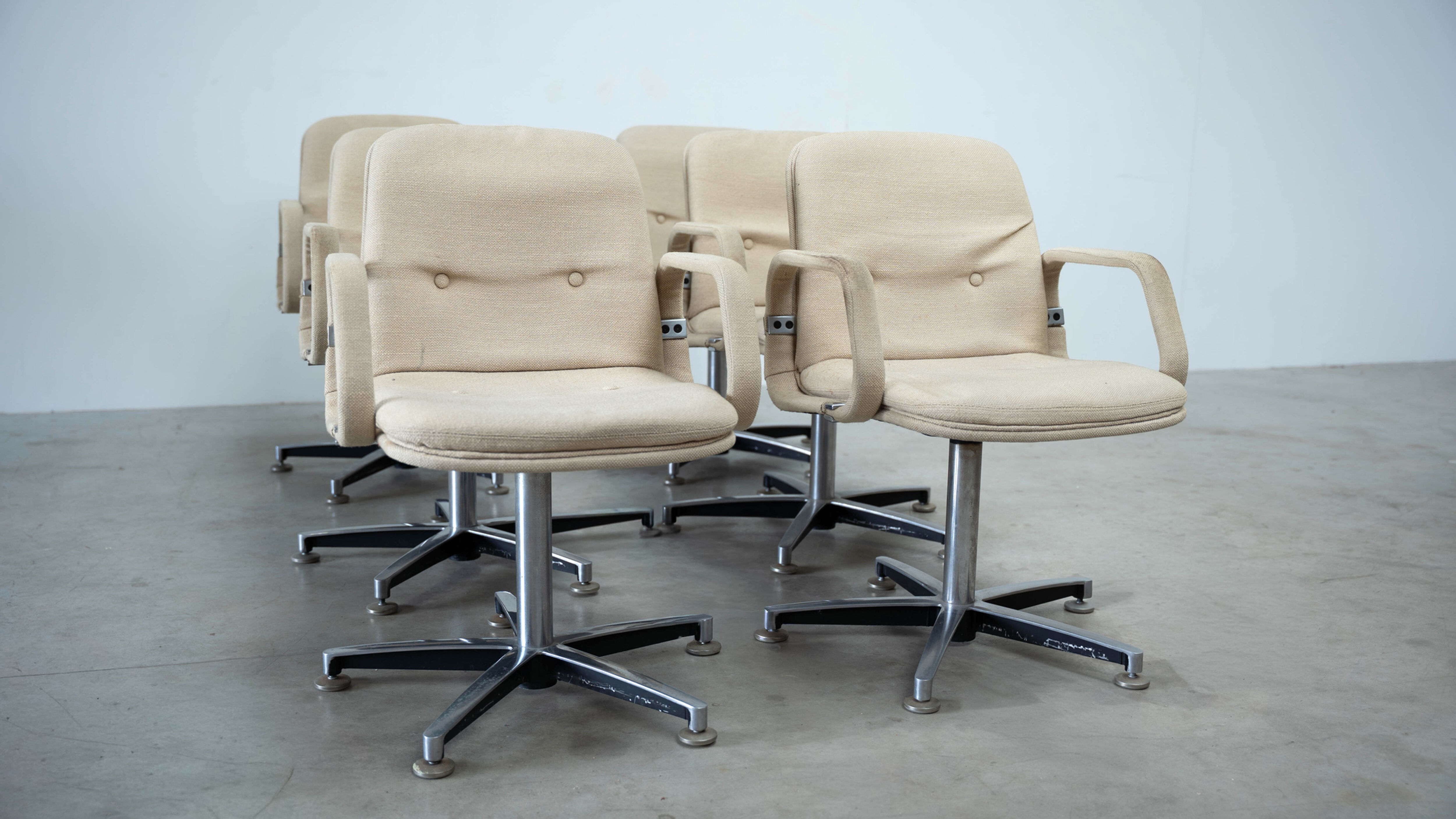 Set of six Italian conference chairs