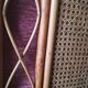 Armoire en rotin, cannage et velours
